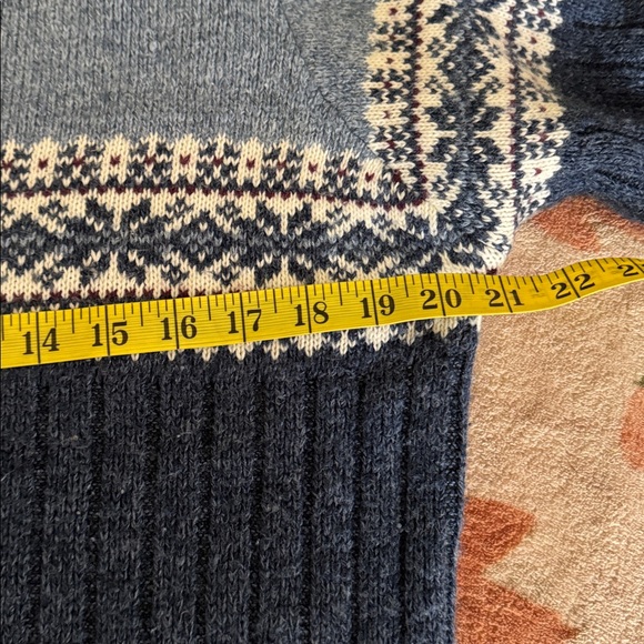 Vintage Fair Isle Sweater Women’s Small Blue Snowflake Adele Knitwear USA 90s - Picture 8 of 9